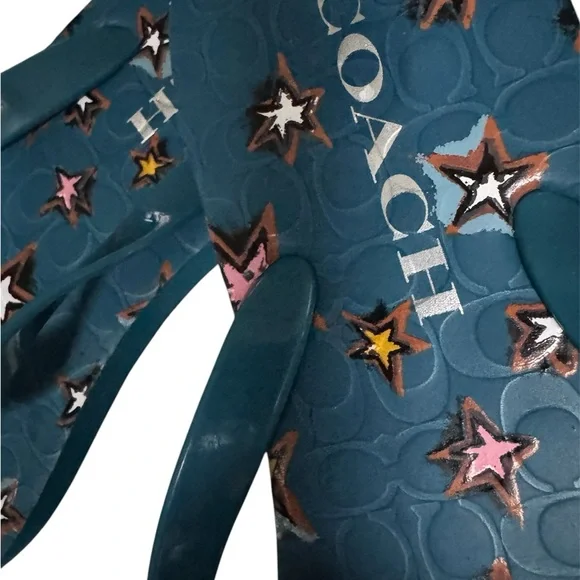 NEW Coach Star-Patterned Blue Flip Flops - Picture 2 of 4